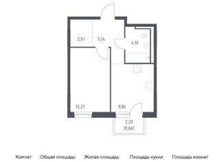 Продаю 1-комнатную квартиру, 34.9 м2, Ленинградская область