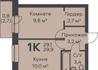 Продается 1-комнатная квартира, 29.9 м2, Пермь