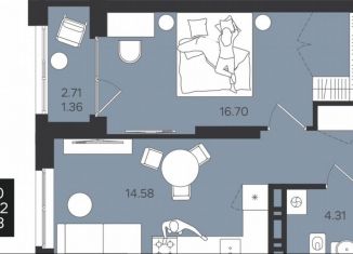 Продажа 1-ком. квартиры, 42 м2, Пермь, улица Космонавта Беляева, 31, Индустриальный район