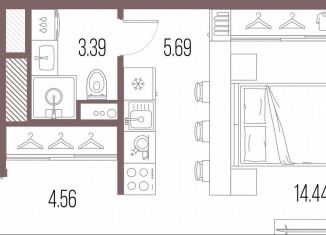 Продаю квартиру студию, 28.1 м2, Санкт-Петербург, Василеостровский район