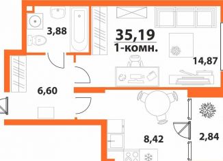 Продам 1-комнатную квартиру, 35.2 м2, Ульяновская область, ЖК Аквамарин-2, 1