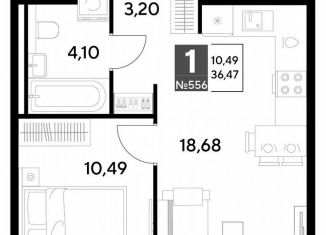 1-ком. квартира на продажу, 36.5 м2, Калуга, Ленинский округ