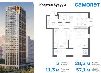 Продам 2-комнатную квартиру, 57.1 м2, Екатеринбург, метро Машиностроителей