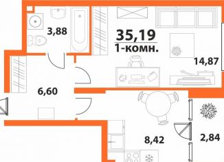 Продается однокомнатная квартира, 35.2 м2, Ульяновская область, ЖК Аквамарин-2, 1