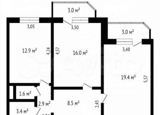 Продажа 2-комнатной квартиры, 65 м2, Тюмень, улица Пермякова, 84к3, Восточный округ