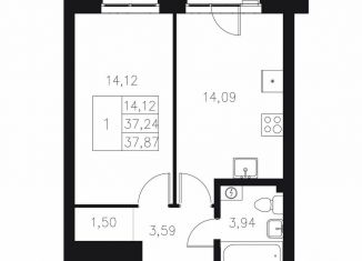 1-ком. квартира на продажу, 37.9 м2, Казань, Адмиралтейская улица, 2