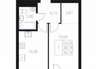 Продаю 1-комнатную квартиру, 39.2 м2, Казань, Адмиралтейская улица, 2