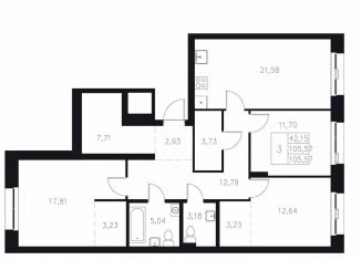 Продается 3-комнатная квартира, 105.6 м2, Казань, Адмиралтейская улица, 2, Кировский район