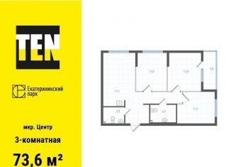 Продаю 3-ком. квартиру, 73.6 м2, Екатеринбург, улица Свердлова, 10, Железнодорожный район