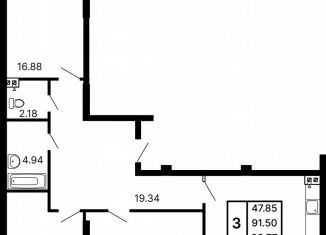 Продажа 3-комнатной квартиры, 93.8 м2, Самара, Октябрьский район