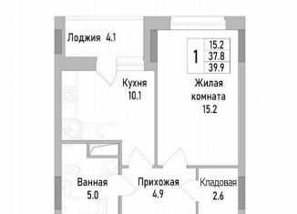 Продается 1-ком. квартира, 40.6 м2, Липецк, улица Тельмана, 120