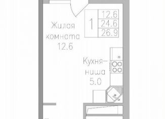 Продажа 1-комнатной квартиры, 26.9 м2, Липецк