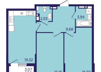 Продается 2-ком. квартира, 69.5 м2, Воронеж