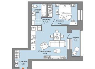 Продажа 1-комнатной квартиры, 42 м2, Кировская область, улица 4-й Пятилетки, 82