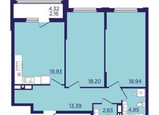 Продается 2-комнатная квартира, 80.4 м2, Воронеж