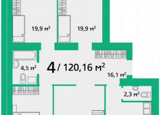 Продажа четырехкомнатной квартиры, 120.2 м2, Красноярский край, улица Березина, 82Д