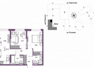 Продаю 3-ком. квартиру, 55.7 м2, Тюмень, Калининский округ, Краснооктябрьская улица, 10к1