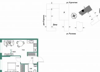 2-комнатная квартира на продажу, 38.4 м2, Тюмень, Калининский округ