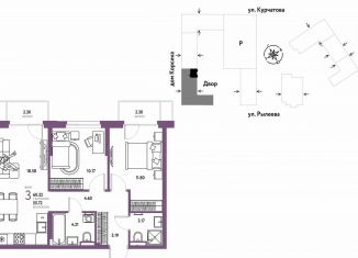 Продается 3-ком. квартира, 60.3 м2, Тюмень, Краснооктябрьская улица, 10к1