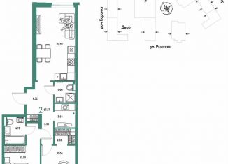 Продажа 2-комнатной квартиры, 67.4 м2, Тюменская область, Краснооктябрьская улица, 10к1