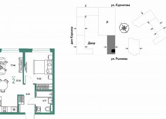 Продам 2-ком. квартиру, 37.1 м2, Тюмень, Краснооктябрьская улица, 10к1, Калининский округ