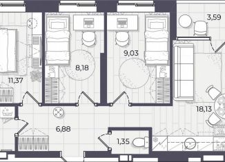 Продается 3-ком. квартира, 62.2 м2, Астрахань