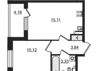 Продам 1-ком. квартиру, 34 м2, Санкт-Петербург, муниципальный округ Пулковский Меридиан, улица Струве, 14к1