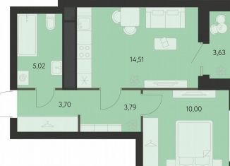 Продается 1-ком. квартира, 38.3 м2, Екатеринбург, метро Чкаловская