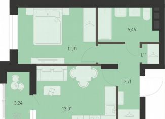 Продам 1-комнатную квартиру, 39.1 м2, Екатеринбург, метро Чкаловская