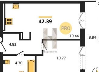 Продажа 1-ком. квартиры, 42.4 м2, Калининградская область