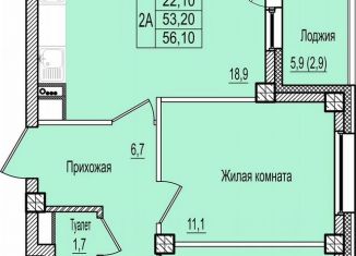 Продам 2-ком. квартиру, 56.1 м2, Псков, Крестовское шоссе, 1А