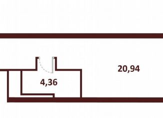 Продаю квартиру студию, 25.3 м2, Санкт-Петербург, муниципальный округ Комендантский Аэродром