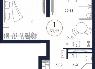 Продажа однокомнатной квартиры, 33.2 м2, Тюмень, Ленинский округ