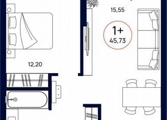 Продается 1-комнатная квартира, 45.7 м2, Тюмень