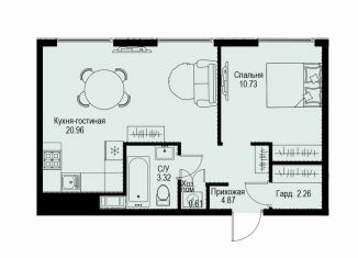 Продажа 1-ком. квартиры, 42.8 м2, Санкт-Петербург, метро Петроградская