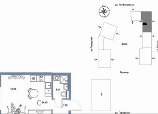 Продам 1-ком. квартиру, 24.6 м2, Екатеринбург, Ленинский район