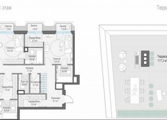 Продам трехкомнатную квартиру, 128.5 м2, Москва, Электрический переулок, 1с14, Пресненский район