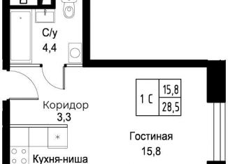 Продажа квартиры студии, 28.5 м2, Москва, ЮЗАО, улица Намёткина, 10Д