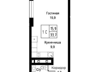 Продажа квартиры студии, 33.7 м2, Москва, улица Намёткина, 10Д, метро Новые Черёмушки