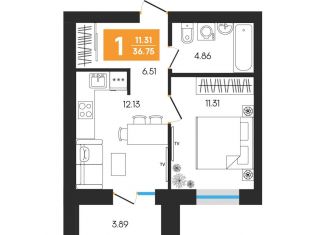 Продажа 1-ком. квартиры, 36.8 м2, Октябрьский, улица Островского