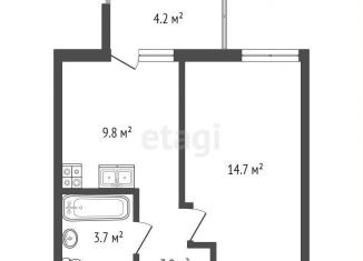 Продаю 1-ком. квартиру, 39.5 м2, посёлок городского типа Молодёжное, Парковая улица, уч4