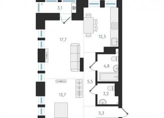 Продажа 2-комнатной квартиры, 62.5 м2, Новосибирск, Заельцовский район