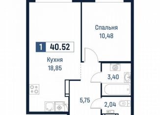 Продам 1-комнатную квартиру, 40.5 м2, Ярославль, Романовская улица, 6к2, Дзержинский район