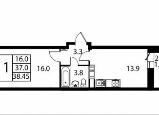 Продается 1-комнатная квартира, 38.5 м2, Домодедово