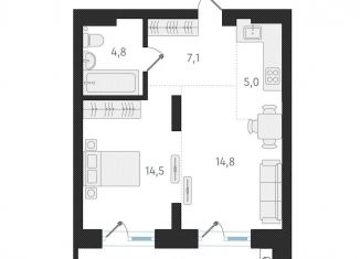 Продажа 1-комнатной квартиры, 46.2 м2, Новосибирск, Заельцовский район