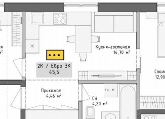 2-комнатная квартира на продажу, 45 м2, Нижний Новгород, Онежский проезд, 30, метро Горьковская