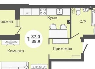 Продаю 1-ком. квартиру, 38.5 м2, Новосибирская область, улица Петухова, 170