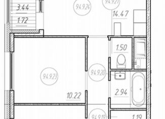 Продаю 2-комнатную квартиру, 52.4 м2, Санкт-Петербург, метро Купчино, Московское шоссе, 36