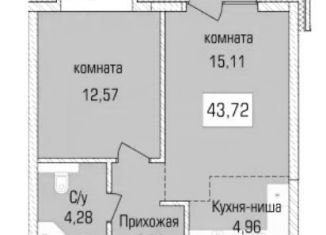 Продажа двухкомнатной квартиры, 43.7 м2, Новосибирск, улица Василия Клевцова, 3, Калининский район