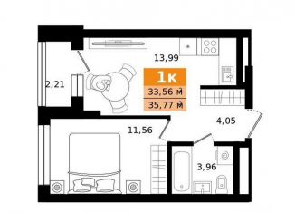 Продам 1-комнатную квартиру, 35.8 м2, Екатеринбург, метро Чкаловская